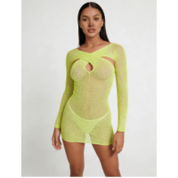 Love In Leather LIN012 Rhinestone Dress One Size - Fluro Love In Leather LIN012 Rhinestone Dress One Size - Fluro